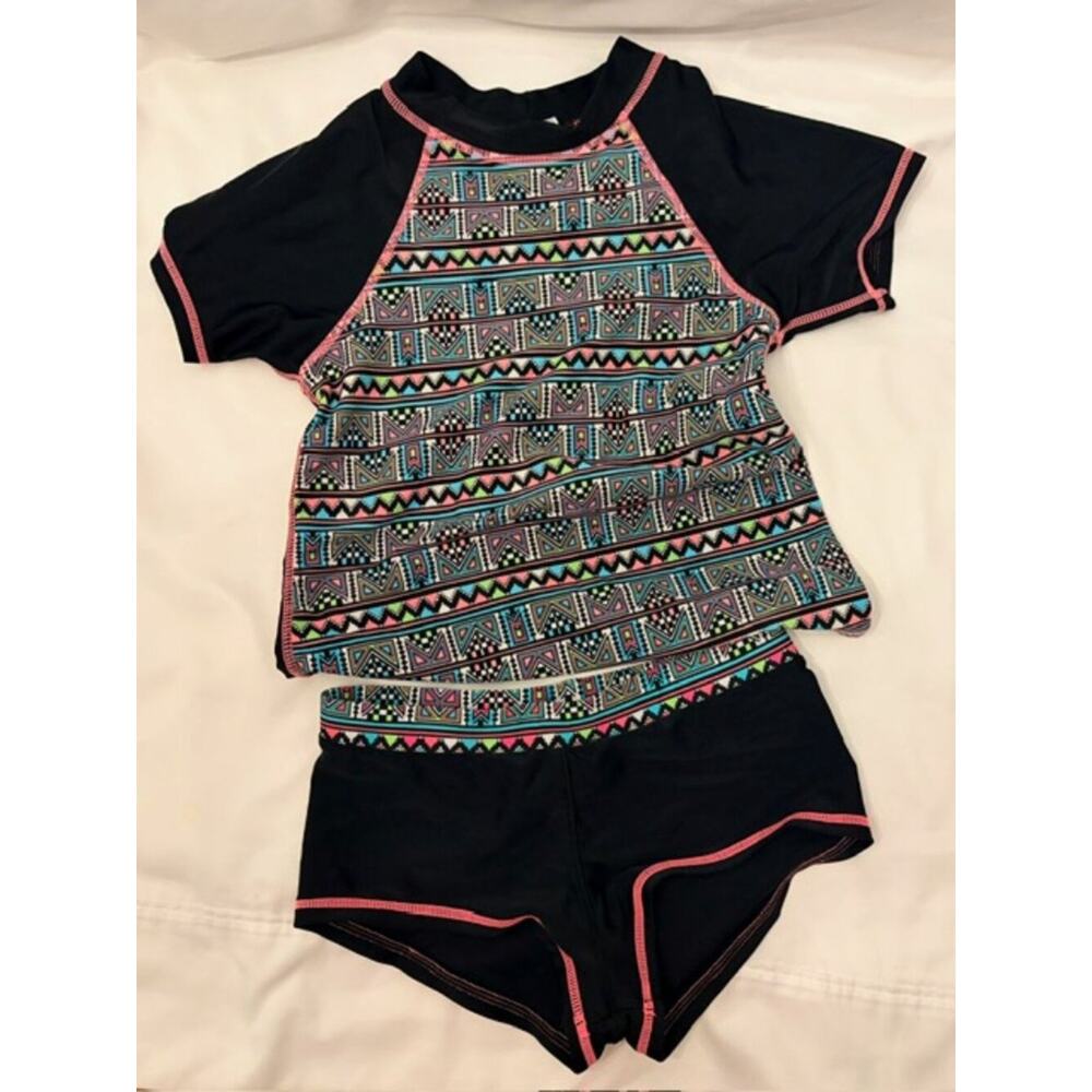 Orageous Girls Swim Set Short Sleeve Shirt Top and Bottoms Sun Protection